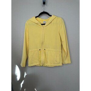 Passports Womens Yellow‎ Sweatshirt Small Zip up hooded drawstring Cotton